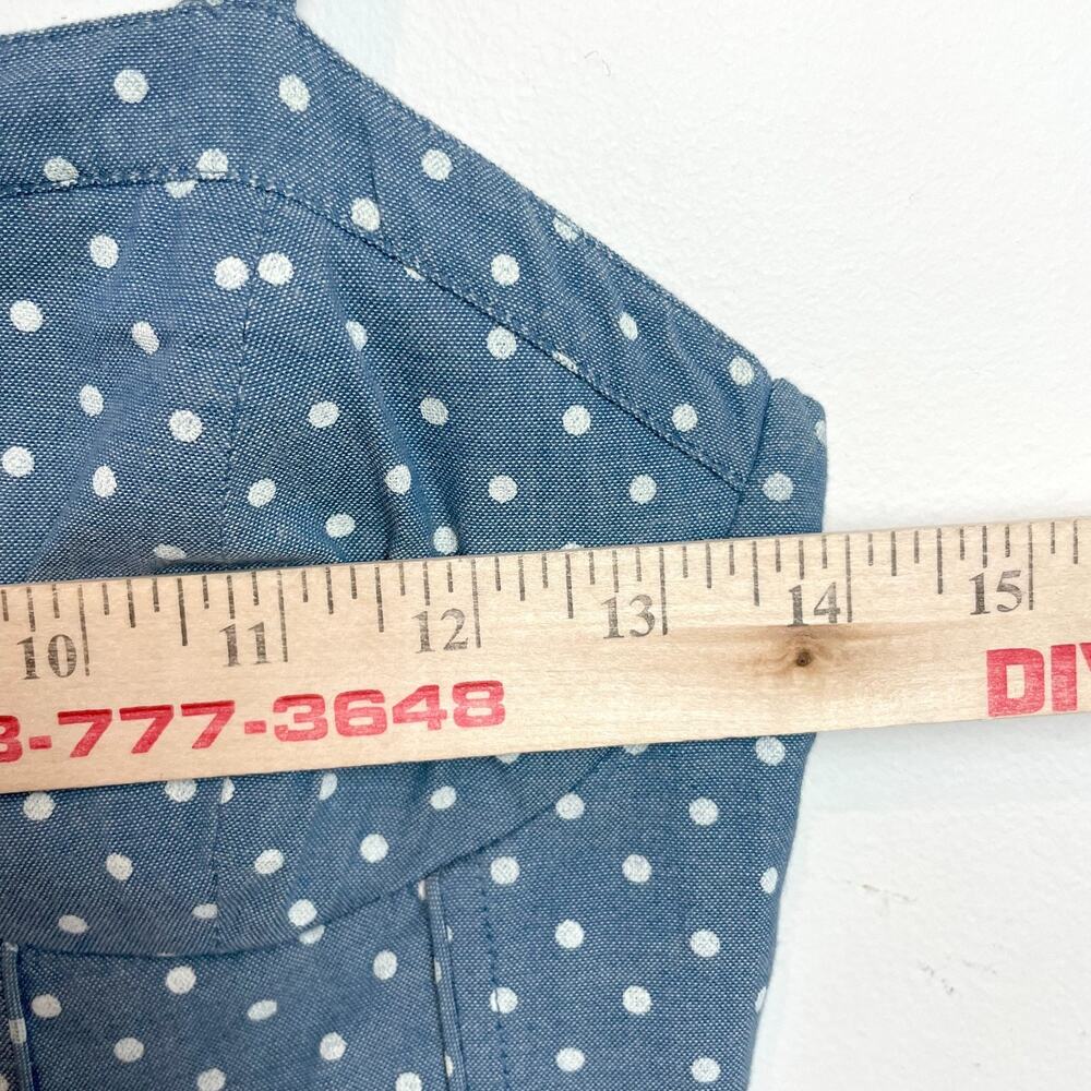 Polka Dot Denim Chambray Mini Dress Medium Bustier Indie Sleaze Feminine Retro - Picture 3 of 7